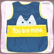 📅 Waterproof Sleeveless Apron for Kids Blue Baby Eating Apron