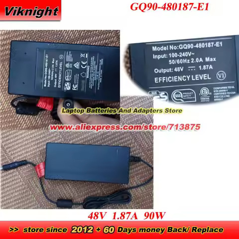48V 1.87A 90W GQ90-480187-E1 AC Adapter for Swann NVR NVR8-7285 NVR8-7400 Box Power Adapter