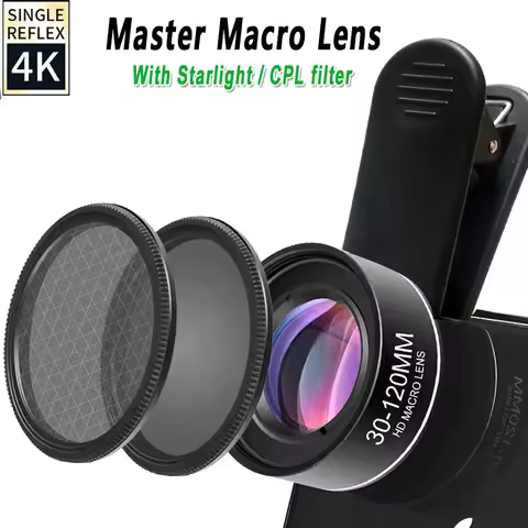 Professional Phone Lens kit 10x Macro Lens Shooting 3-12cm CPL+Star Filter for Phone Vlog Insects Fl