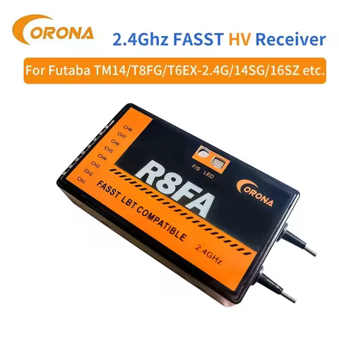 Corona R8FA 2.4Ghz 8CH Fasst Compatible Receiver With FUTABA FASST Remote Control T6EX T8FG 10CG 14S