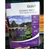 QUAFF Photo Paper Glossy Photo Sticker 90gsm A4 A4 Paper