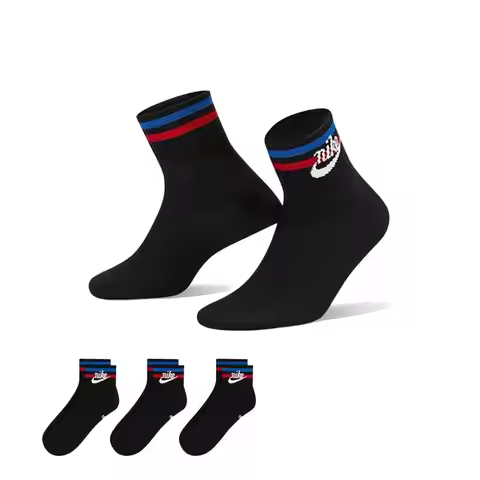 Nike (NIKE) Socks for Men and Women: NIKE Breathable and Comfortable Basketball Socks, 3-Pack DX5080