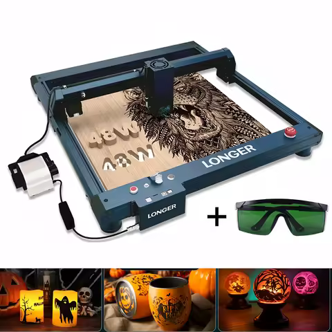 LONGER B1 48W Laser Cutting Engraving Machine Engraver Cutter + Air Pump Assist KIT DIY Halloween &
