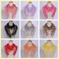 YT2 Women Fashion Triangle Wrap Lady Shawl Flower Lace Scarf Shawls YT2
