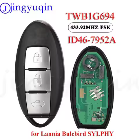 Kuttery TWB1G694 3BTN 433MHz ID46 Proximity Keyless Smart Remote Key Fob for Nissan Lannia Sentra NV