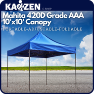 MAHITA 10x10 Heavy Duty Grade AAA Portable Adjustable & Foldable PVC Nylon Canopy - 420D