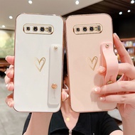 Phone Case for Samsung Galaxy S8 Plus S8+ S9 Plus S10 Plus S10+ S9+ Luxury Plating Love Heart Holder Shockproof Stand Silicone Case Cover