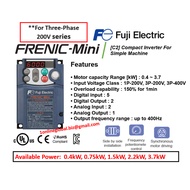 [FUJI ELECTRIC] INVERTER DRIVE (VFD/VSD) FRENIC-MINI C2S (THREE PHASE 200V) 0.4kW/0.75kW/1.5kW/2.2kW
