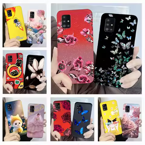 For Samsung Galaxy A51 A71 5G Phone Case Butterfly Girl Soft Silicone TPU Back Housing SM-A516B A516