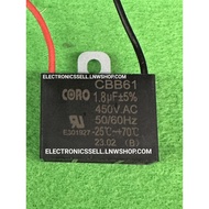 1.8UF450V CAPACITOR 1.8UF 1.8MFD 450V AC CBB61 There Are Wires CORO MKP Brand CONDENSER Sold Per Pie