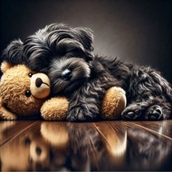 1pc 5D Diamond Painting Kit, Sleeping Puppy Pattern, [30*30cm/11.8*11.8in] Or [40*40cm/15.7*15.7in],