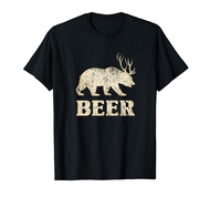 Vintage Bear Deer Funny Beer T-Shirt