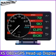 New XS LCD Gauge OBD+GPS Head Up Display Turbo Boost Oil Pressure Oil Temperature G Value Gyroscope 