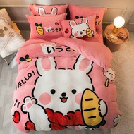 3d Velvet Bedding Set - Plush Rabbit