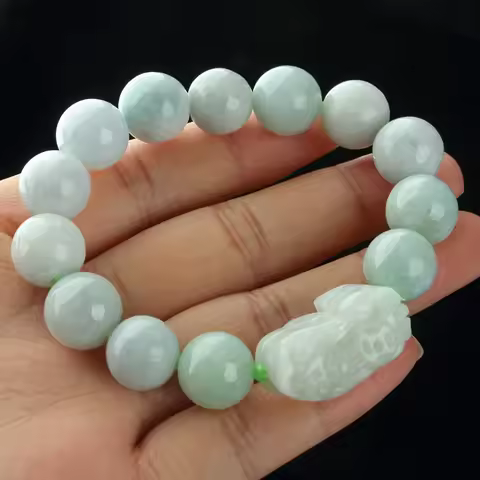 Natural high quality A-grade Jadeite Ruyi Pixiu Bracelet for Men and Women Couple Jade Bead Bracelet