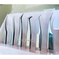 Imported High-End Pakistan Eyelash Extension Tweezers Silver Color Excellent Mirror Coated, Tweezers, Split Tweezers, volume Tweezers, Soul Flower Tweezers