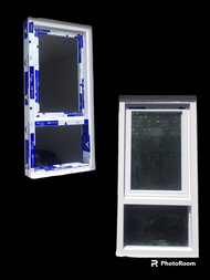 kusen jendela aluminium model casement 3profil jungkit variasi kaca mati T120cm x L60