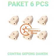 PAKET Hemat 6 Pcs DAIKEN Contra Steker Gepeng / Steker Contra Mini Female DK-883