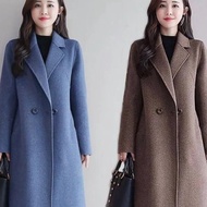 【Ready stock】Woolen Coat Women's Spring and Autumn Mid-length plus size High-end Korean Style Loose 