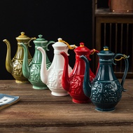 Household Chinese Style Flask 0.5kg Imitation Retro Style Large Ceramic Spirit Glass Wine Dispenser 