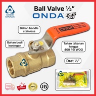 ONDA Brass Stop Valve - 1/ 2" Crank Stop Valve - Brass Ballvalve - Brass Ball Valve Valve Valve
