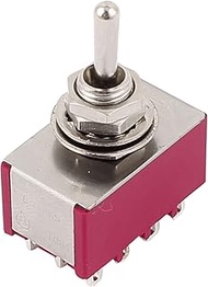 Uxcell a15062200ux0865 AC 250V/120V 2A/5A 4PDT ON/OFF/ON 3 Positions 12 Pin Toggle Switch Red