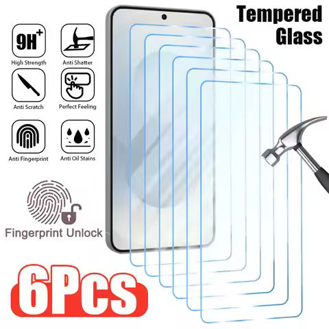 6PCS Protective Glass for Samsung S24 S25 Ultra S23 S22 Plus S20 S21 FE 5G A14 A54 A52 A34 Fingerpri