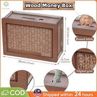 【READY STOCK】Wood Saveing Money Bank Reusable Money Box With Saving Goals to Helps cultivate savings