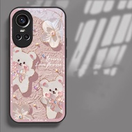 เคส OPPO Reno 11 11F 10 5G เคส OPPO Reno 10 11 Pro 5G เคสเคสกันกระแทกพร้อมกระเป๋าใส่กล้องอุปกรณ์ป้องกันเลนส์เคสโทรศัพท์แก้วเหลวหรูหราน่ารัก