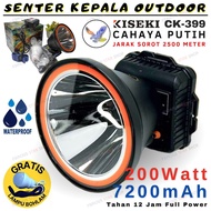 HeadLamp LED Waterproof KISEKI CK-399 200 W | Senter Kepala KISEKI 200 Watt CK-399 Cahaya Putih Bate