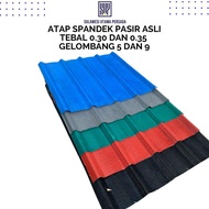 Atap Spandek Pasir Asli 0.25, 0.30, 0.35 dan 0.40 gelombang 5 dan 9