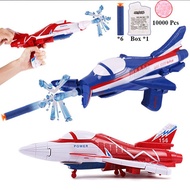 discount 2 In 1 Deform Toys Gun Aircraft Fighter (10000 Water Bomb + 6 Soft Bullet + Bullet Box) Wat