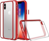 RhinoShield Modular Case Compatible with [iPhone X] | Mod NX - Customizable Shock Absorbent Heavy Duty Protective Cover - Shockproof Red Bumper with Clear Back