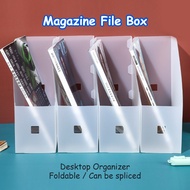 Desk File Organizer Magazine File Box PP Desktop Organizer Vertical File Holder Document Storage Box