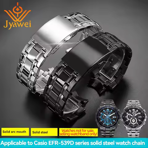 Stainless Steel Watch Strap for Casio EDIFICE series 5345 EFR-539D/539BK Watchband men's Convex Edd 