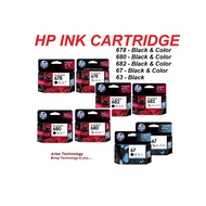 READY STOCK HP 67, 680, 682, 678,Black and Tri-Color Original Compatible Deskjet Ink Advantage Cartridges for HP printer