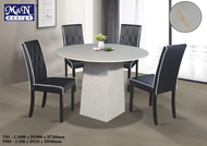 [READY STOCK IN LOCAL MY AS OF AUGUST 2022] 1+4 Seater Marble Dining Set High Quality Leather Chair 