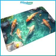 Non Slip Carpet for Kids Pet Friendly Floor Mat 3d Optical Illusion Fish Area Rug Non-slip Floor Car