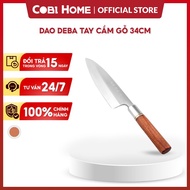 Deba knife with wooden handle 34cm - Stainless steel, sturdy, sharp - Specialized in slicing meat, f