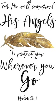 Psalm 91:11 He Will Command Poster Print - Christian Wall Art Decor