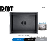 <Ready Stock> Stainless Steel Black Nano Kitchen Sink, Handmade Sink, Undermount, Single Bowl Sink, 