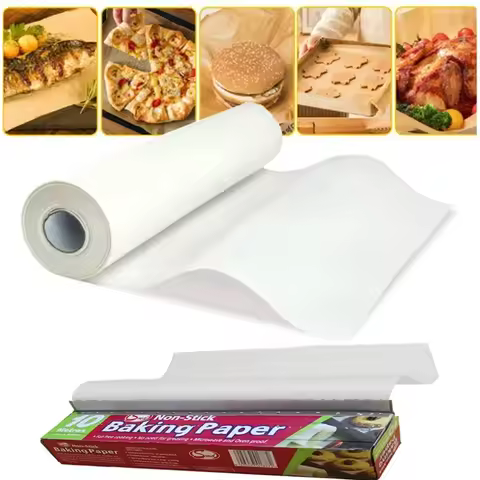 10/20/50M Baking Paper Barbecue Double-sided Silicone Oil Paper Parchment Rectangle Oven Oil Paper B