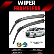 Wiper Frameless Full Karet Anti Baret Toyota Alphard/Toyota Alphard V/Toyota Alphard V6 wiper Blade