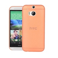 Ultra Thin 0.2mm Semi Transparent Matte Case for HTC One M8 - Orange