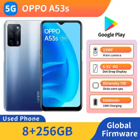 OPPO A53s 5G RAM 8GB ROM 256GB Battery capacity 5000mAh 6.52inch 13MP Android Used Phone