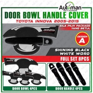 Door Bowl Handle Cover Toyota Innova 2005 - 2015 Protector Guard Chrome Carbon Black Accessories