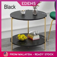 EDENS Modern Minimalist Premier Quality Small Round Table Nordic 2 Layer Round Coffee Table - Fulfil