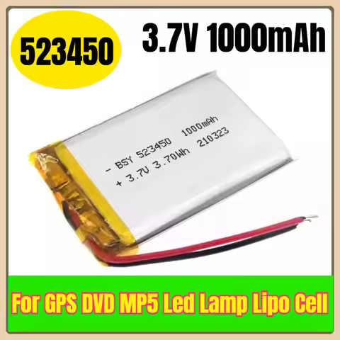 523450 3.7V 1000mAh Rechargeable Batteries for GPS DVD MP5 Led Lamp Lipo Cell