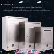 CUCKO Mailbox, Stainless Steel with Locks Letter Box,  Waterproof 3 Sizes Ballot Box Outdoor