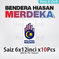 Bendera Hari Merdeka 1set=10pcs Hiasan Sekolah Kelas Hari Kebangsaan Bulat Separuh Semarak Jalur Gem